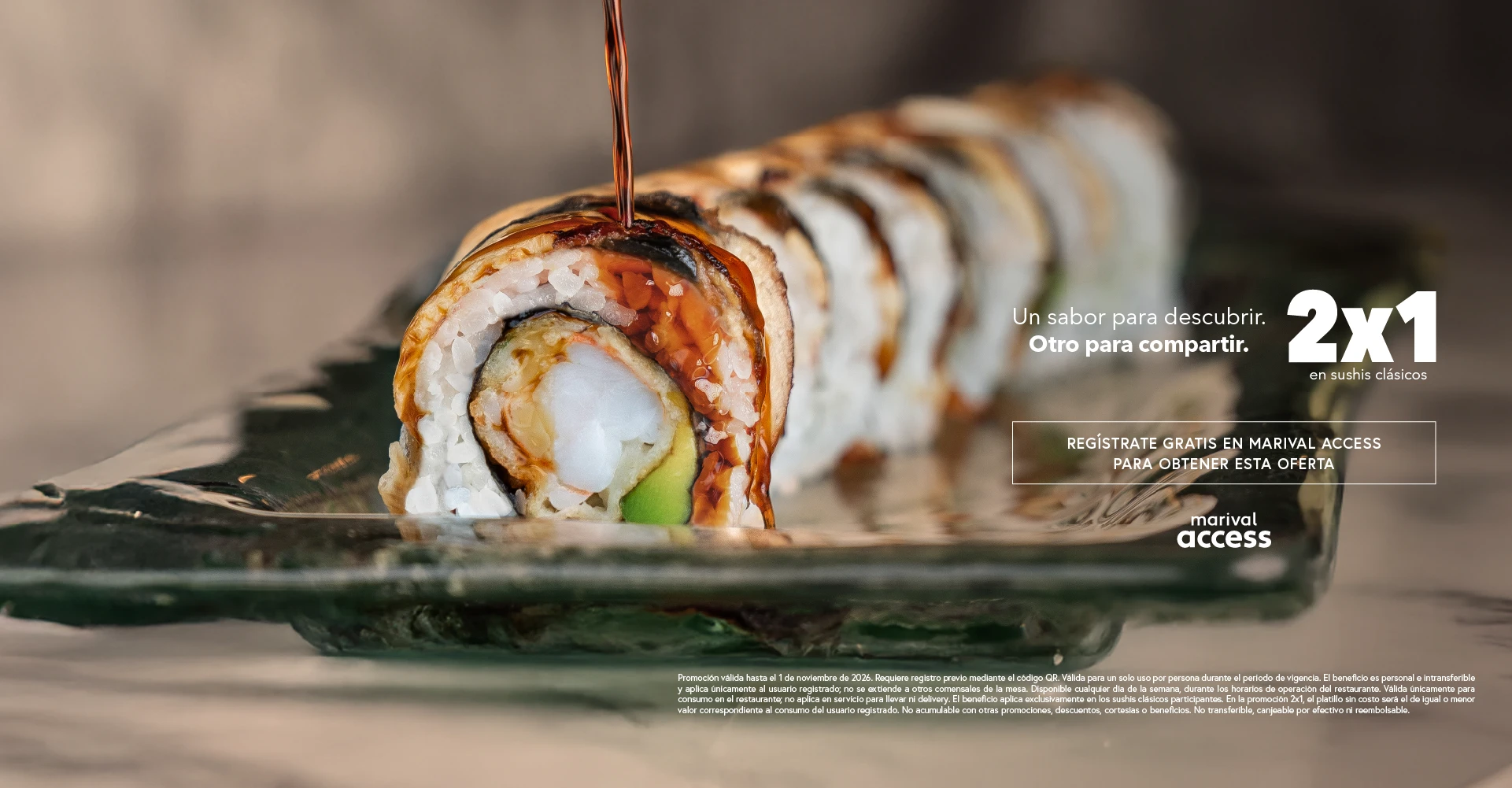 2x1 en sushi ParrotFish Punta de Mita